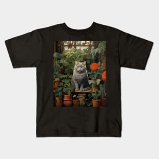 Purrfect Harmony: Cats and Plants Kids T-Shirt